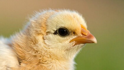 Close-up of a Fluffy Yellow Chick with a Curious Expression.