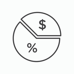 Obraz premium Dividend icon design element isolated on white for web