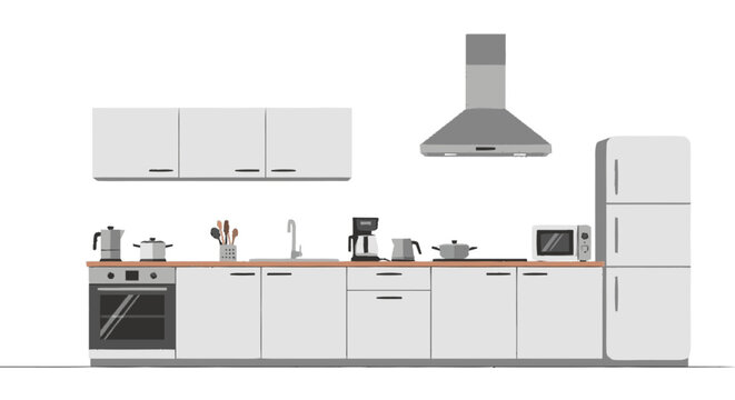 Modern White Kitchen Cabinets and Appliances.