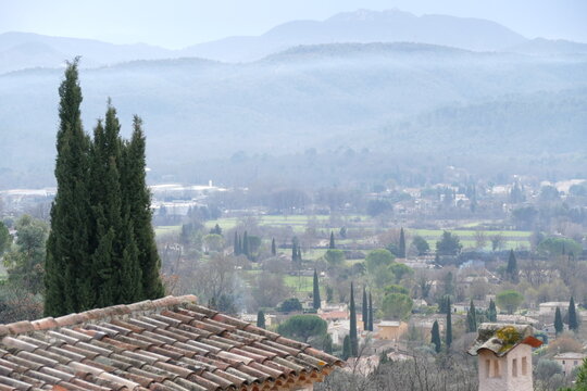 morning in the village Callian, France