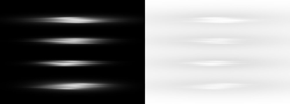 Glowing explosion and laser streaks with motion energy. Horizontal silver beam, optical light and cyber intensity.
