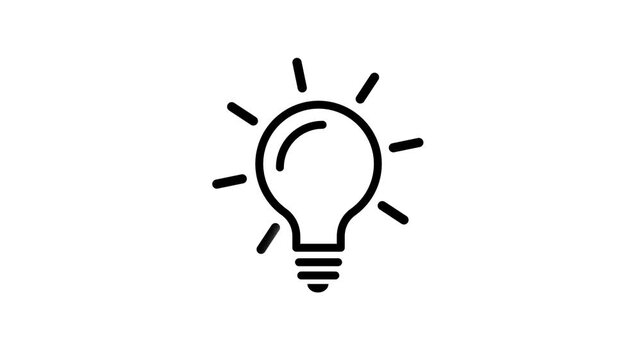 full of ideas and creative thinking, analytical thinking for processing.The light bulb icon Animation