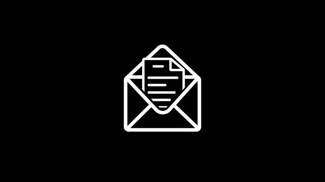 Mail box with check mark. Mail message motion graphics animation. Animated approval letter linear icon. Receive verification paper. Postal notification
