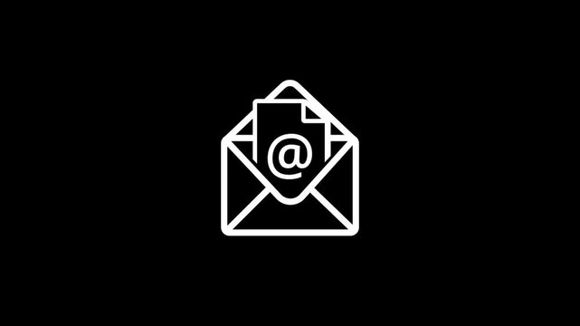 Mail box with check mark. Mail message motion graphics animation. Animated approval letter linear icon. Receive verification paper. Postal notification