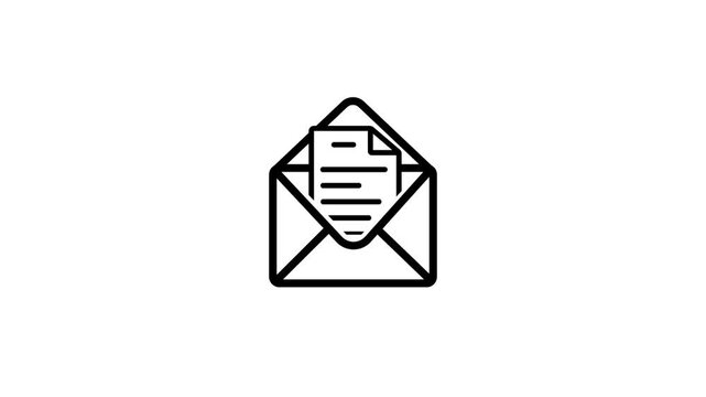 Mail box with check mark. Mail message motion graphics animation. Animated approval letter linear icon. Receive verification paper. Postal notification