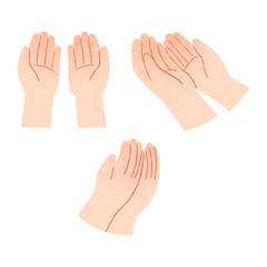 Obraz premium Simple human hands illustration collection for spiritual and emotional concept