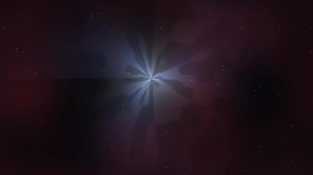 A cosmic scene featuring vibrant colors and star patterns in a dark space backdrop