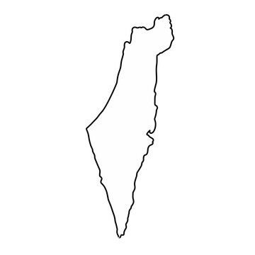 Palestine Map Outline Stroke. Palestine Map Outline Line Art, Minimalist Country Border Vector for Infographic and Education. outline map of palestine