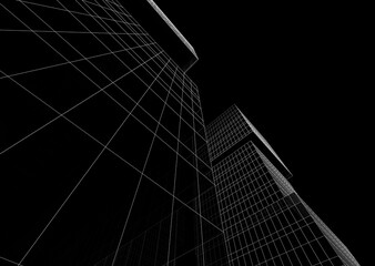 Fototapeta premium Modern building architecture 3d illustration