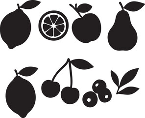 colorful vector set of fruits icons © Banomali