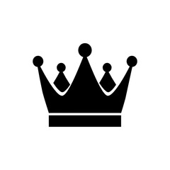 Minimal Black Crown Icon Royal King Queen Symbol, Luxury Monarchy Emblem Design