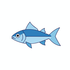 Fototapeta premium Simple blue fish icon