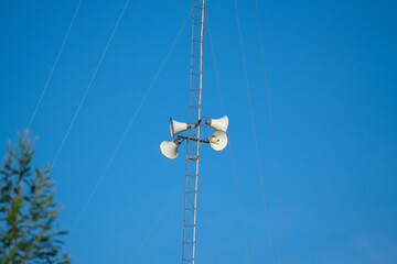 tv antenna on blue sky