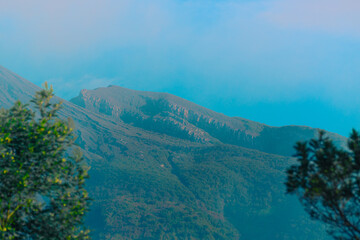 mountain landscape with clouds