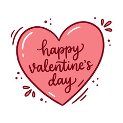Happy valentines day cute heart vector