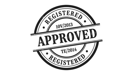Fototapeta premium Approved Seal: A classic stamp of APPROVED conveying reliability, quality, and official recognition.