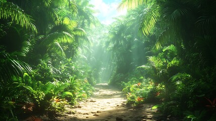 Obraz premium Tropical jungle path