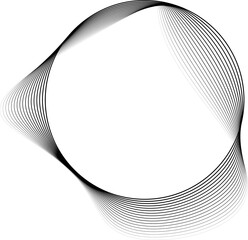 Circle frame liquid blend line halftone for logo, symbol, badges, icon