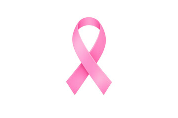 Pink ribbon symbolizing breast cancer awareness, support, hope, and women's health on a transparent background