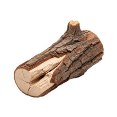 Fototapeta premium Cracked Wood Log Isolated Black Background