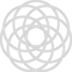 Circle overlapping icon with geometry pattern