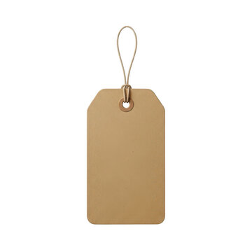 A brown cardboard tag with a string attached to it for labeling purposes. isolated on transparent background