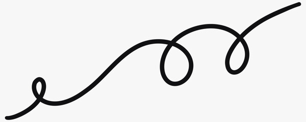 Abstract scribble line, wavy stroke. Freeform squiggles and brush marks for highlights, underlines, accents, typography decoration and expressive graphic design. Line squiggle cable © bosotochka