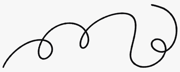 Abstract scribble line, wavy stroke. Freeform squiggles and brush marks for highlights, underlines, accents, typography decoration and expressive graphic design. Line squiggle cable © bosotochka