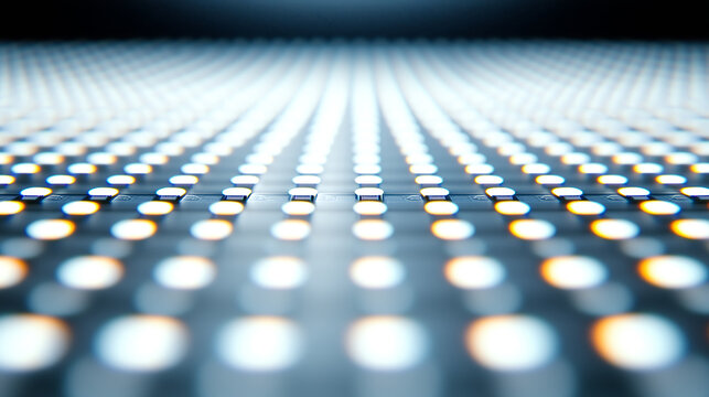 Rows of glowing white LED lights.