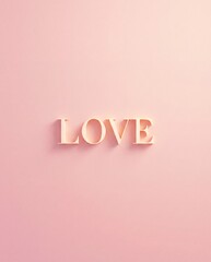 Minimalist Pink Gradient Background with Elegant Love Typography for Valentine&rsquo;s Day
