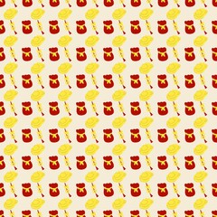 Chinese New Year seamless pattern with red money bags 