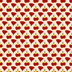 Chinese New Year seamless pattern with red lanterns and traditional Chinese fans