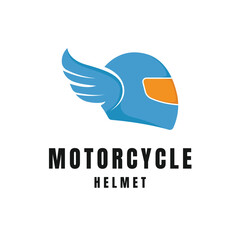Motorcycle Helmet with Wing Logo - Fast Delivery and Racing Speed Concept Icon