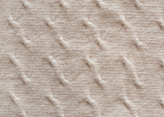 Background texture of wool threads. Texture, knitted pattern close-up.