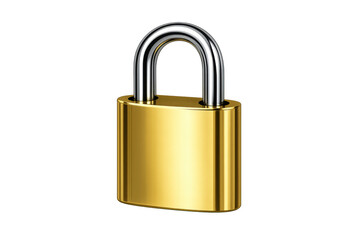 Naklejka premium Golden padlock securing data and privacy, symbol of digital information protection and access control on transparent background