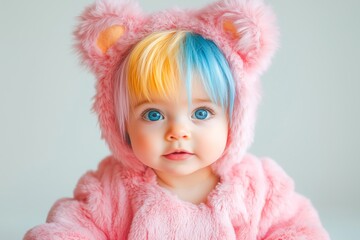 Fototapeta premium Joyful Happy Adorable Funny Baby Child In Costume Portrait