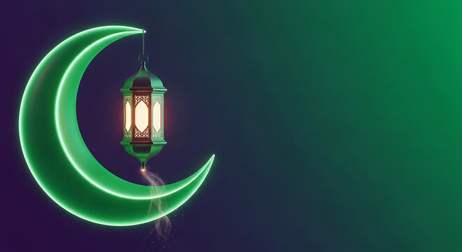 ramdan moon  a mosque in the background