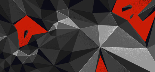 Vector abstract background with dynamic low poly shapes in motion, destruction anxiety wallpaper, polygonal futuristic chaos.