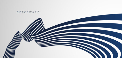 3D lines in perspective vector abstract background, bent ribbon look like stripes wallpaper, curvy road, speed highway sport race theme.