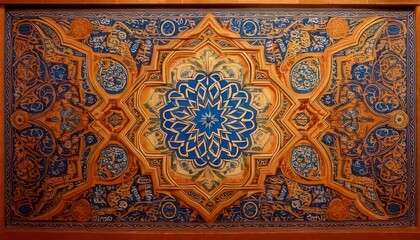 Obraz premium Intricate Islamic Art Panel - A Symphony of Colors and Patterns.
