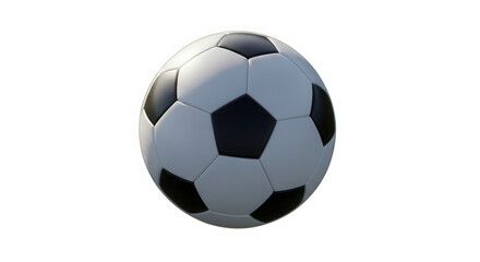 Naklejka premium Classic black and white soccer ball with realistic texture isolated on a for sports concepts isolated on transparent background