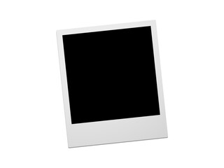 Polaroid photo frame template. Album memories card. Empty white photo frame mockup. Retro photo isolated on transparent background