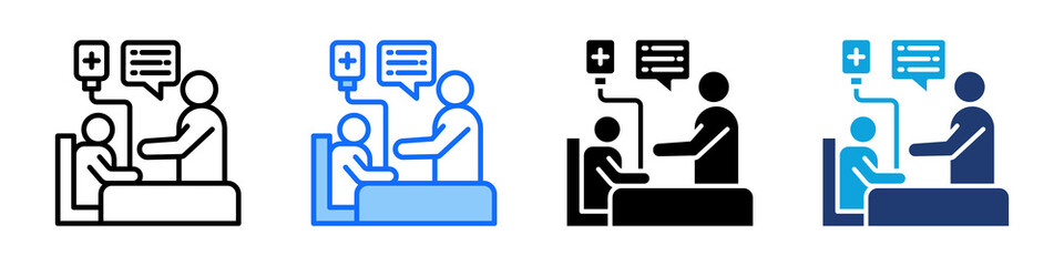 Obraz premium Patient Help Icon Set Multi Style Vector Illustration