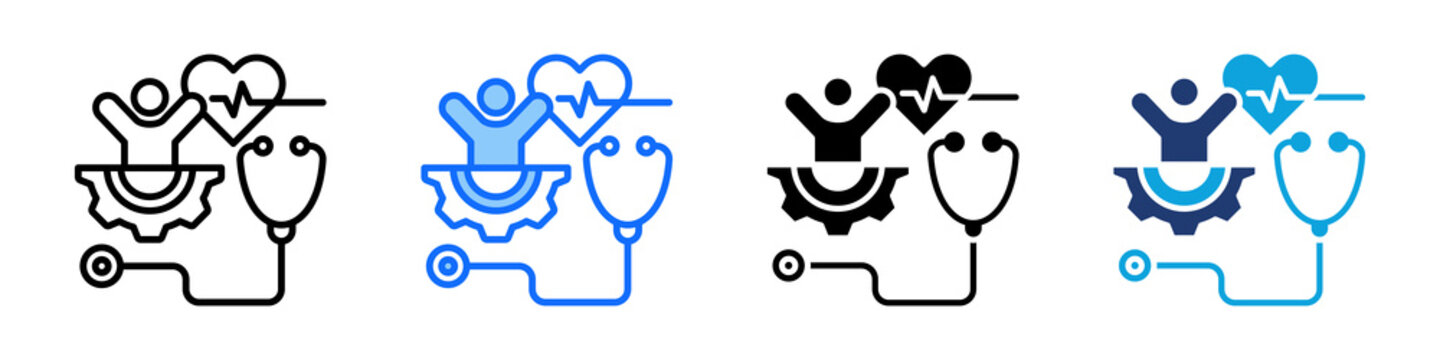 Health Service Icon Set Multi Style Vector Illustration