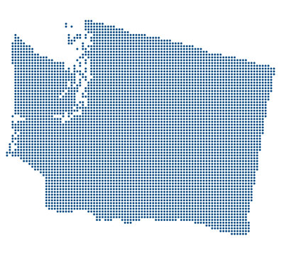 Washington Blue Dotted Map