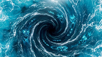 Whirlpool of the Abyss A Treacherous Vortex with Mystical Creatures Lurking Within