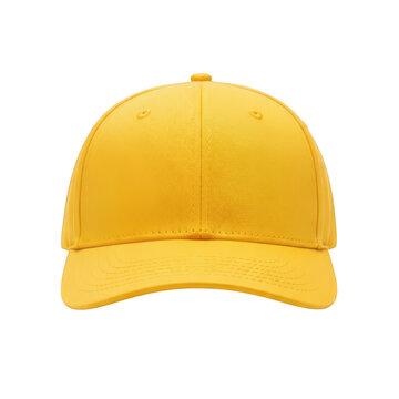 Yellow baseball cap mockup isolated on transparent background