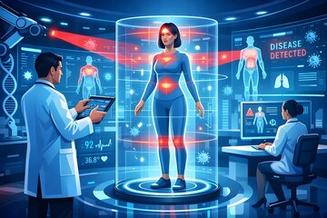 Future Clinic using Non Contact Infrared Body Scan for Disease Detection 