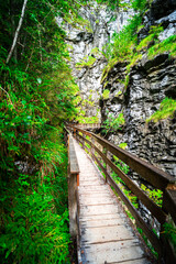 Hiking through the Vorderkaser Gorge near Lofer in the Salzburg region of Austria 2025