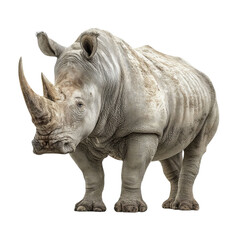 Obraz premium PNG of Close-up of a majestic white rhinoceros showcasing its impressive features.